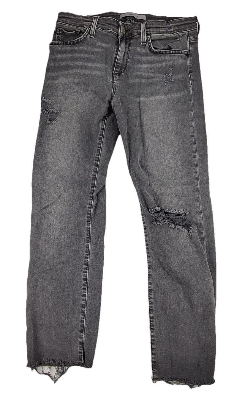 Joes Jeans Straight Jeans Womens 29 Gray Charcoal High Rise Distressed 29x27.5